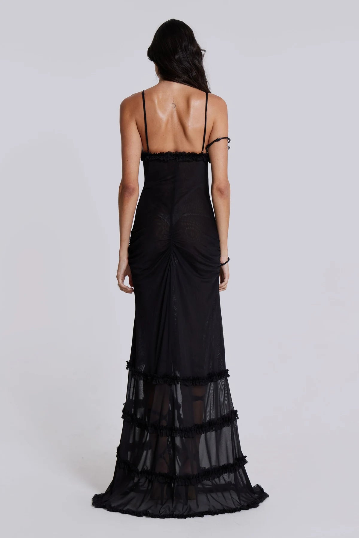 Jaded London - Fatale Maxi Dress in Midnight Black