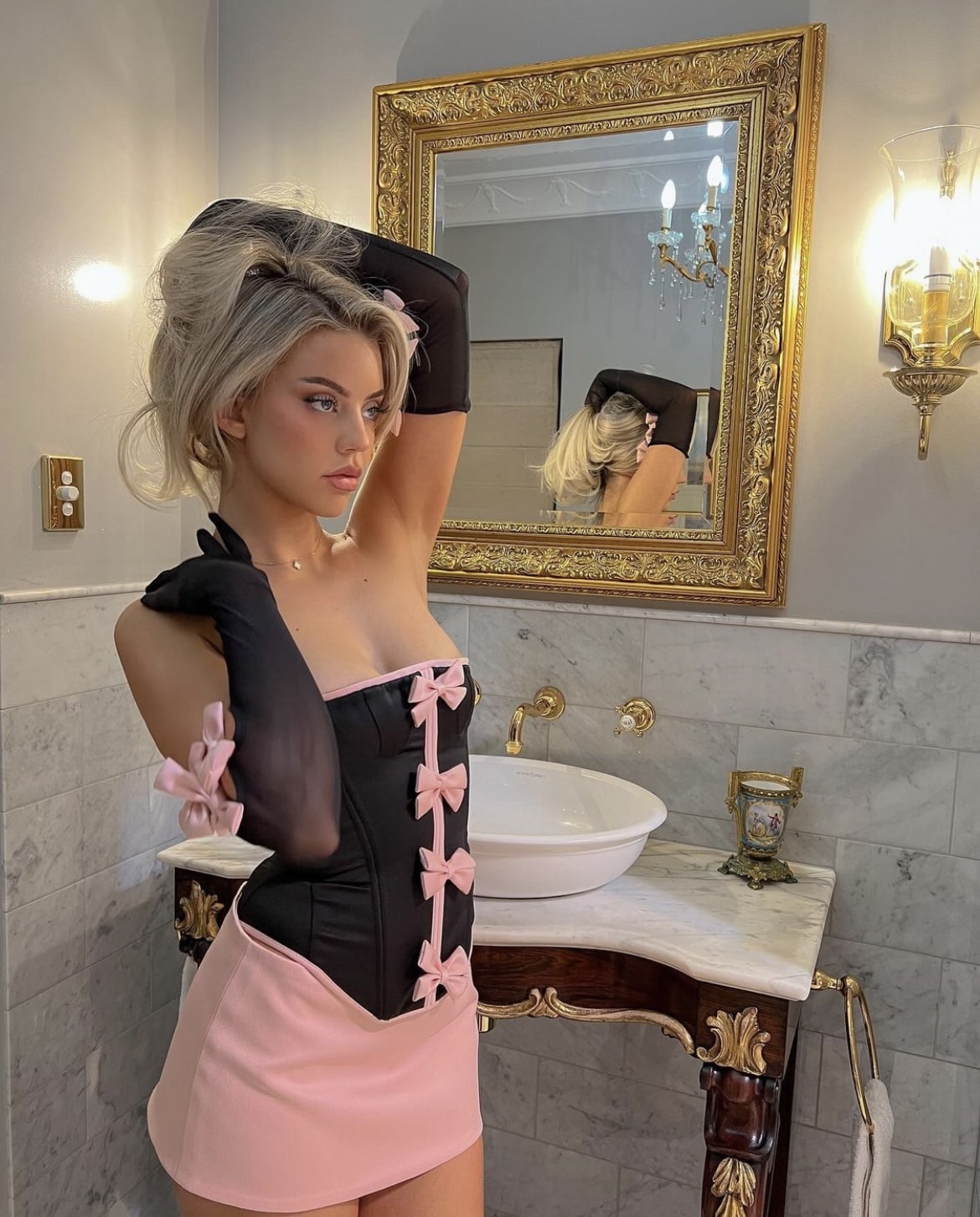 Fanci Club - Bad Sheep Corset and Gloves (resale)