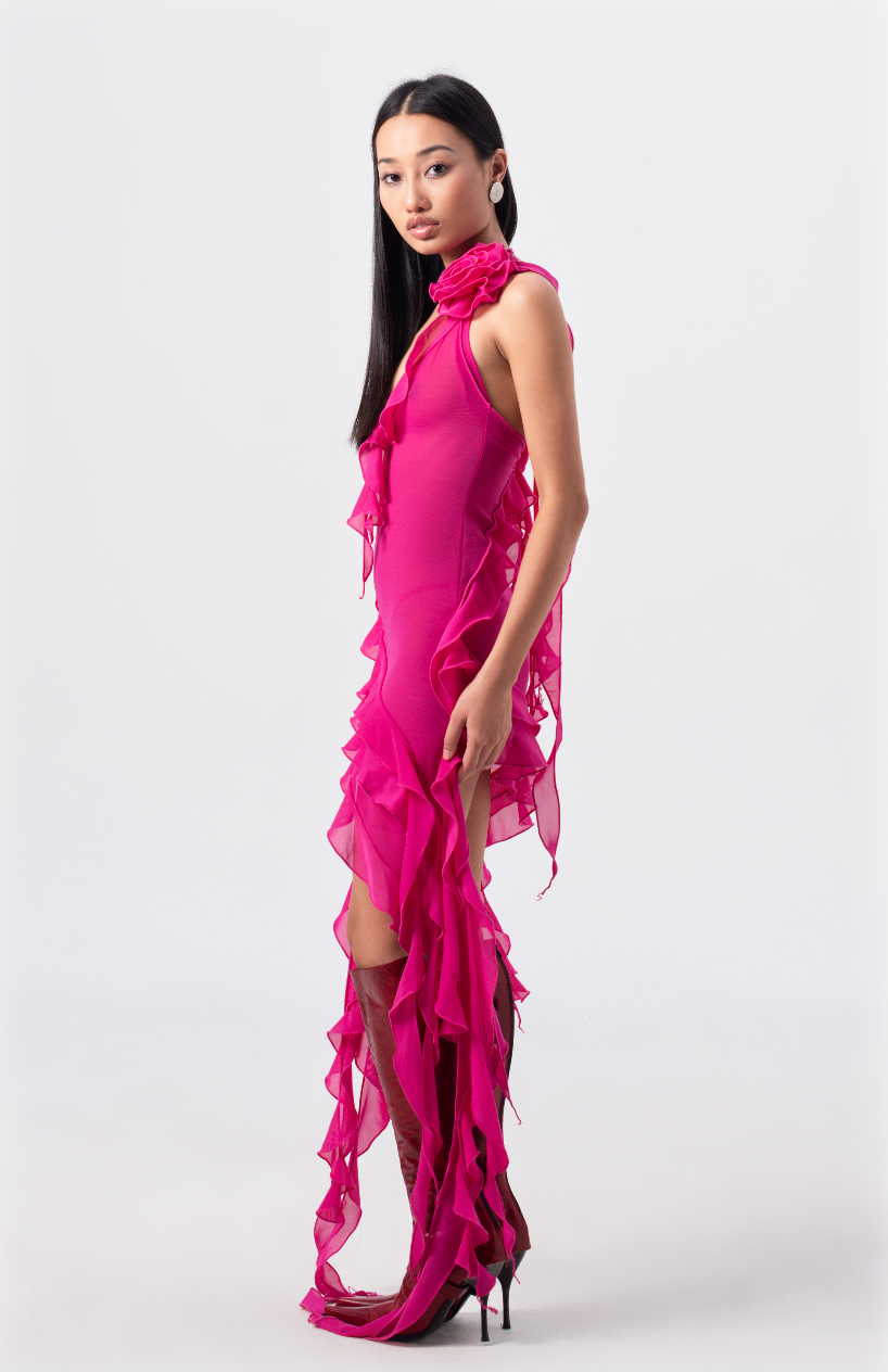 Fanci Club - Garden of Eden Dress in Hot Pink (resale)