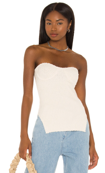 Helmut Lang - Ribbed Bustier Top and Pant in Muslin (resale)