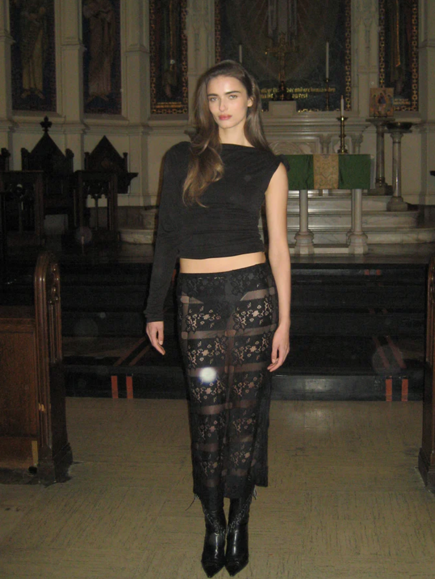 With Jean - Mara Top and Holy Midi Skirt in Black