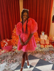 Aje - Amour Ruffle Mini Dress in Berry Pink