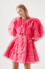 Aje - Amour Ruffle Mini Dress in Berry Pink